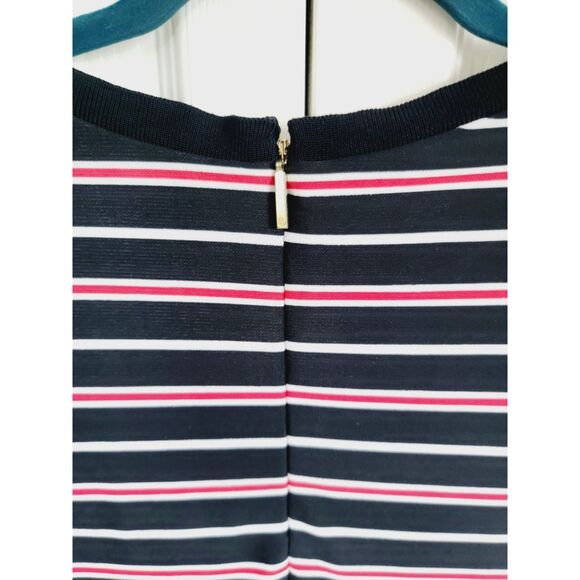 Lauren Ralph Lauren L Shirt Women's R/W/B Striped Short Sleeve Pullover Rear Zip - Picture 5 of 6